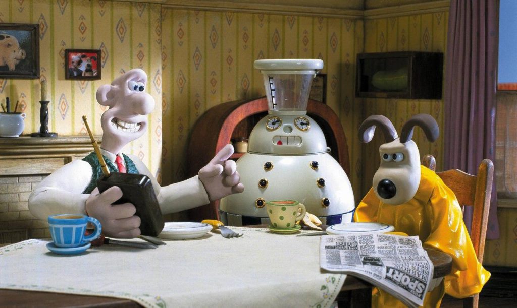 والاس، گرومیت و روبات‌ها - تصویر میز صبحانه